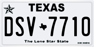 TX license plate DSV7710
