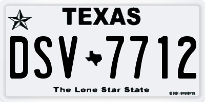 TX license plate DSV7712