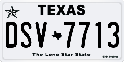TX license plate DSV7713