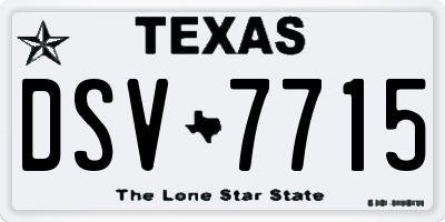 TX license plate DSV7715