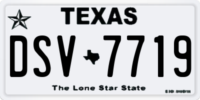 TX license plate DSV7719