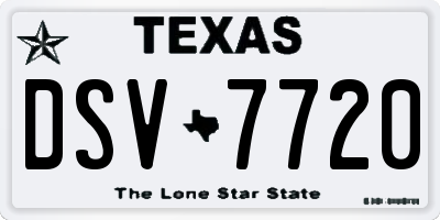 TX license plate DSV7720