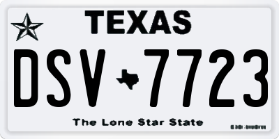 TX license plate DSV7723
