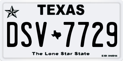 TX license plate DSV7729