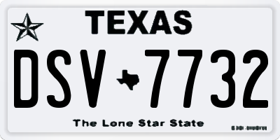 TX license plate DSV7732