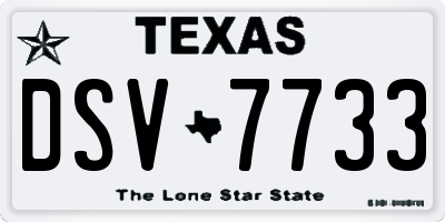 TX license plate DSV7733