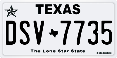 TX license plate DSV7735