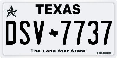 TX license plate DSV7737