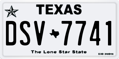 TX license plate DSV7741