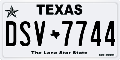 TX license plate DSV7744