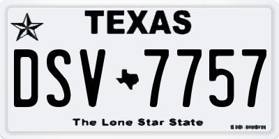 TX license plate DSV7757