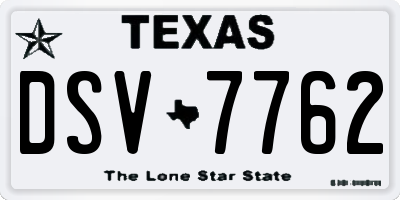TX license plate DSV7762