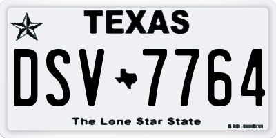 TX license plate DSV7764