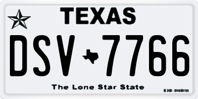 TX license plate DSV7766