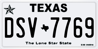 TX license plate DSV7769