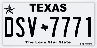 TX license plate DSV7771