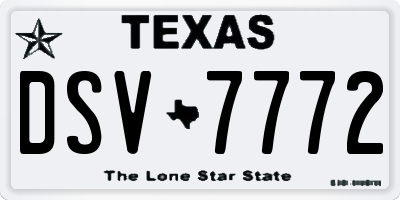 TX license plate DSV7772