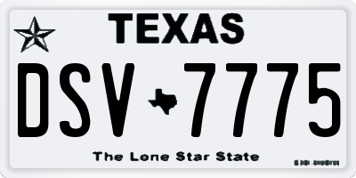 TX license plate DSV7775