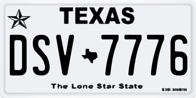 TX license plate DSV7776