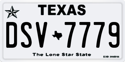 TX license plate DSV7779