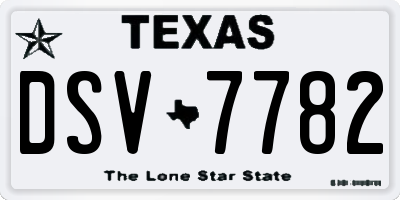 TX license plate DSV7782