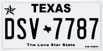 TX license plate DSV7787