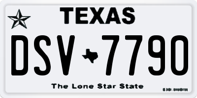 TX license plate DSV7790