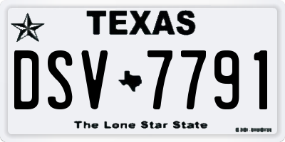 TX license plate DSV7791