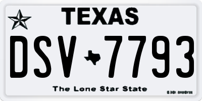 TX license plate DSV7793
