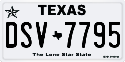 TX license plate DSV7795