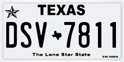 TX license plate DSV7811
