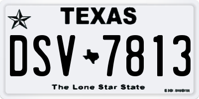TX license plate DSV7813