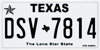 TX license plate DSV7814