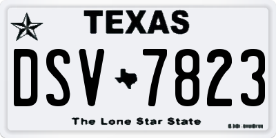 TX license plate DSV7823