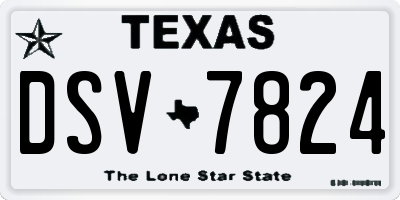 TX license plate DSV7824
