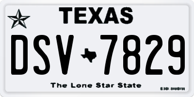 TX license plate DSV7829
