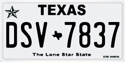 TX license plate DSV7837