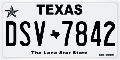 TX license plate DSV7842