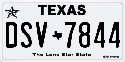 TX license plate DSV7844