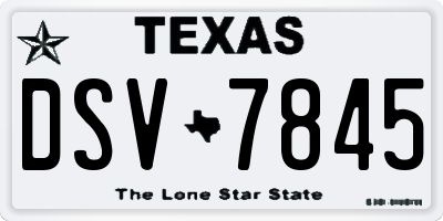 TX license plate DSV7845