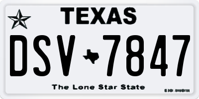 TX license plate DSV7847