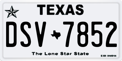 TX license plate DSV7852