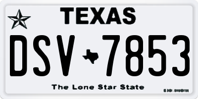 TX license plate DSV7853