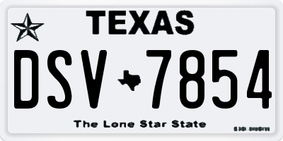 TX license plate DSV7854