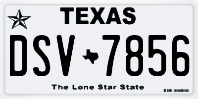 TX license plate DSV7856
