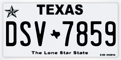TX license plate DSV7859