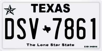 TX license plate DSV7861