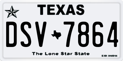 TX license plate DSV7864
