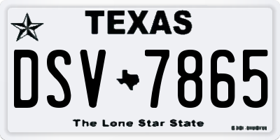 TX license plate DSV7865