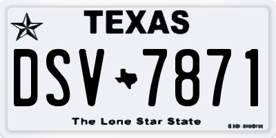 TX license plate DSV7871